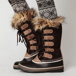 Sorel Joan Of Arctic 1540 Tall Faux Fur Cuff Winter Snow Duck Boots Woman's 6